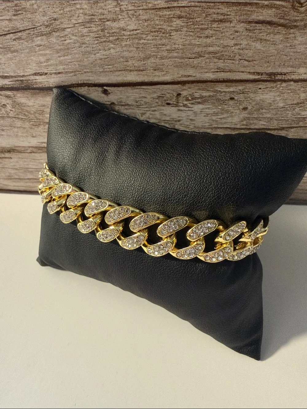Gold Plated Paved Iced Out Cuban Link Bracelet - Men Accessories